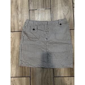 Sandro Womens Skirt Size 12 Seersucker Striped 100% Cotton Pockets Preppy